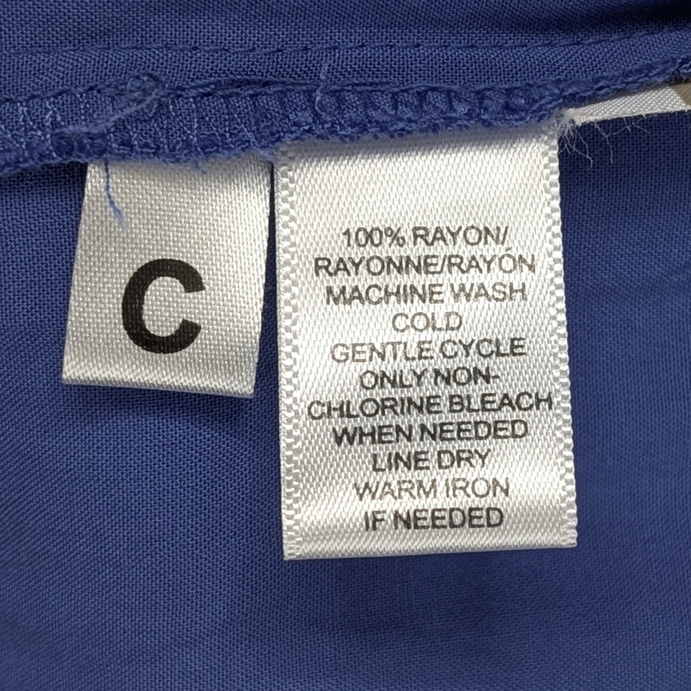 LOFT Button-Front Drawstring Periwinkle Shirt Dre… - image 8